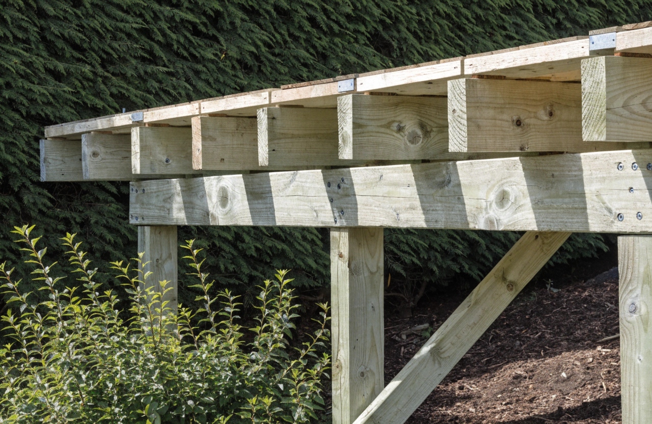 H3-treated pine decking boards installed above ground with good airflow underneath