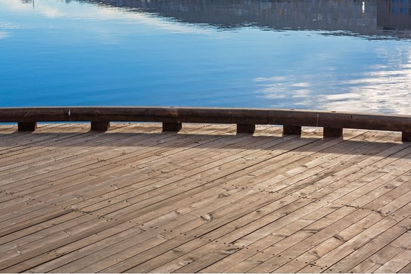 wide area deck in front of a calm water