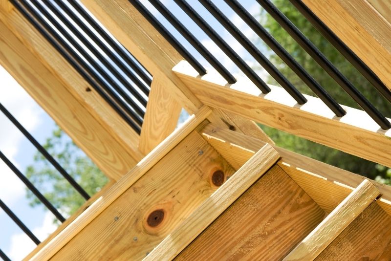 nicely done wooden stairs
