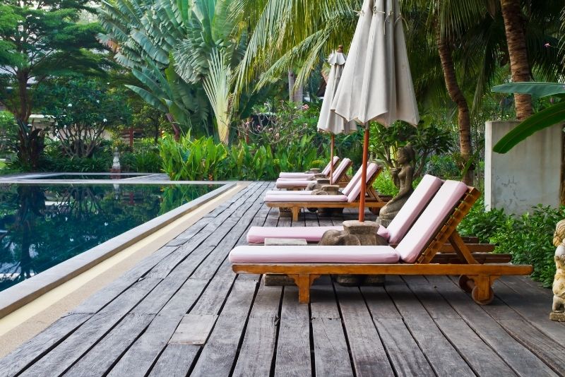 pool decking using timber materials