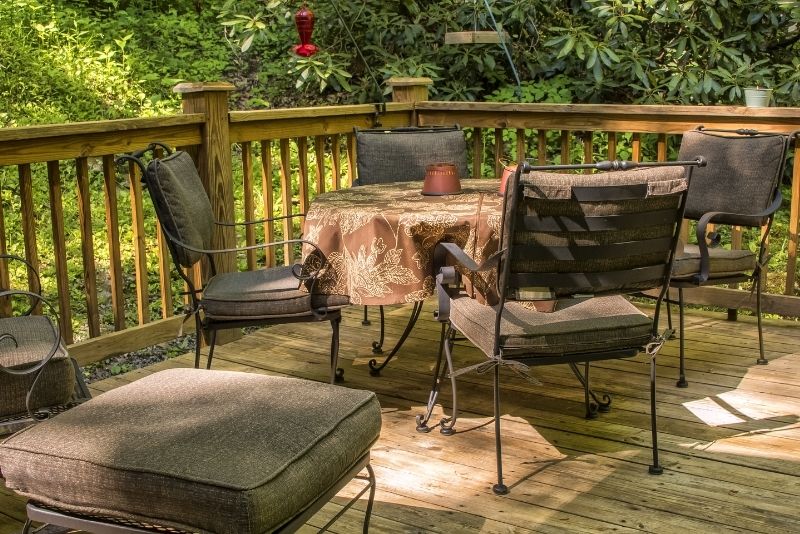 outdoor living space with decks