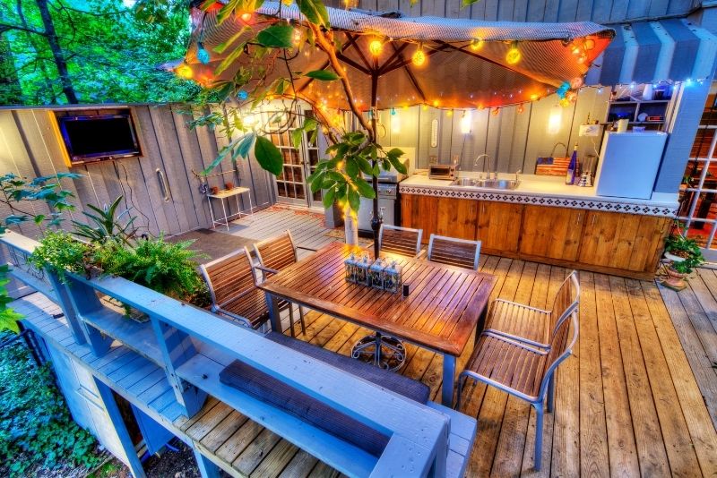 well lighted house extension verandah