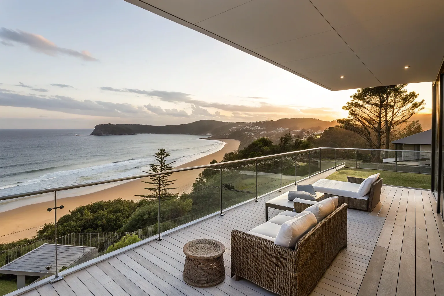 Modern composite deck overlooking Terrigal Beach on the Central Coast